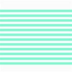 Horizontal Stripes - White and Aquamarine Collage 11  x 14 