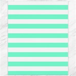 Horizontal Stripes - White and Aquamarine Canvas 11  x 14 