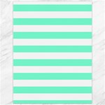 Horizontal Stripes - White and Aquamarine Canvas 12  x 16 