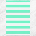 Horizontal Stripes - White and Aquamarine Canvas 12  x 18 