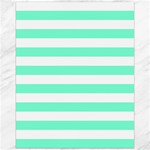 Horizontal Stripes - White and Aquamarine Canvas 16  x 20 