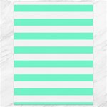 Horizontal Stripes - White and Aquamarine Canvas 18  x 24 