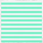 Horizontal Stripes - White and Aquamarine Canvas 20  x 20 
