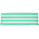 Horizontal Stripes - White and Aquamarine Body Pillow Case Dakimakura (Two Sides)