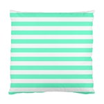 Horizontal Stripes - White and Aquamarine Standard Cushion Case (One Side)
