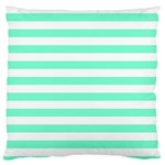 Horizontal Stripes - White and Aquamarine Standard Flano Cushion Case (One Side)