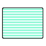 Horizontal Stripes - White and Aquamarine Double Sided Fleece Blanket (Small) (Two Sides)