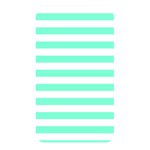 Horizontal Stripes - White and Aquamarine Memory Card Reader (Rectangular)