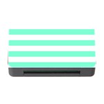 Horizontal Stripes - White and Aquamarine Memory Card Reader with CF