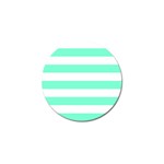 Horizontal Stripes - White and Aquamarine Golf Ball Marker (10 pack)