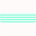 Horizontal Stripes - White and Aquamarine Medium Bar Mat