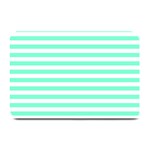 Horizontal Stripes - White and Aquamarine Plate Mat