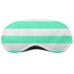 Horizontal Stripes - White and Aquamarine Sleeping Mask