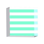 Horizontal Stripes - White and Aquamarine 4 x 4  Acrylic Photo Block