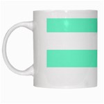 Horizontal Stripes - White and Aquamarine White Mug
