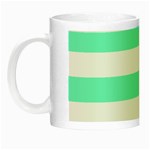 Horizontal Stripes - White and Aquamarine Night Luminous Mug