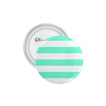 Horizontal Stripes - White and Aquamarine 1.75  Button