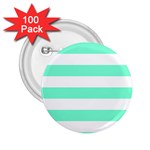 Horizontal Stripes - White and Aquamarine 2.25  Button (100 pack)