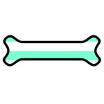 Horizontal Stripes - White and Aquamarine Magnet (Dog Bone)