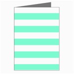 Horizontal Stripes - White and Aquamarine Greeting Card