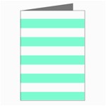 Horizontal Stripes - White and Aquamarine Greeting Cards (Pkg of 8)