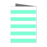 Horizontal Stripes - White and Aquamarine Mini Greeting Cards (Pkg of 8)