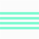 Horizontal Stripes - White and Aquamarine 4  x 8  Photo Cards