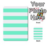 Horizontal Stripes - White and Aquamarine Multi-purpose Cards (Rectangle)