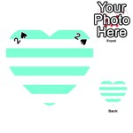 Horizontal Stripes - White and Aquamarine Playing Cards 54 (Heart)