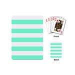 Horizontal Stripes - White and Aquamarine Playing Cards (Mini)