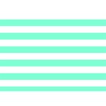 Horizontal Stripes - White and Aquamarine Birthday Cake 3D Greeting Card (7x5)