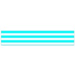 Horizontal Stripes - White and Aqua Cyan Flano Scarf (Small)