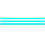Horizontal Stripes - White and Aqua Cyan Flano Scarf (Large)
