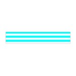 Horizontal Stripes - White and Aqua Cyan Flano Scarf (Mini)