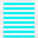 Horizontal Stripes - White and Aqua Cyan Canvas 8  x 10 