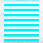 Horizontal Stripes - White and Aqua Cyan Canvas 20  x 24 