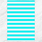 Horizontal Stripes - White and Aqua Cyan Canvas 24  x 36 