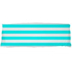 Horizontal Stripes - White and Aqua Cyan Body Pillow Case Dakimakura (Two Sides)