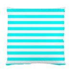 Horizontal Stripes - White and Aqua Cyan Standard Cushion Case (One Side)