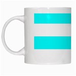 Horizontal Stripes - White and Aqua Cyan White Mug