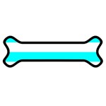 Horizontal Stripes - White and Aqua Cyan Magnet (Dog Bone)