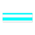 Horizontal Stripes - White and Aqua Cyan Sticker Bumper (10 pack)