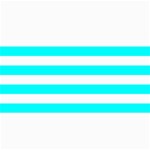 Horizontal Stripes - White and Aqua Cyan 4  x 8  Photo Cards