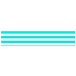 Horizontal Stripes - White and Bright Turquoise Flano Scarf (Small)