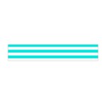 Horizontal Stripes - White and Bright Turquoise Flano Scarf (Mini)