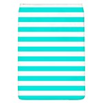 Horizontal Stripes - White and Bright Turquoise Removable Flap Cover (L)