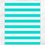 Horizontal Stripes - White and Bright Turquoise Canvas 11  x 14 