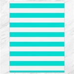 Horizontal Stripes - White and Bright Turquoise Canvas 18  x 24 