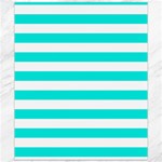 Horizontal Stripes - White and Bright Turquoise Canvas 20  x 24 