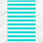 Horizontal Stripes - White and Bright Turquoise Canvas 24  x 36 